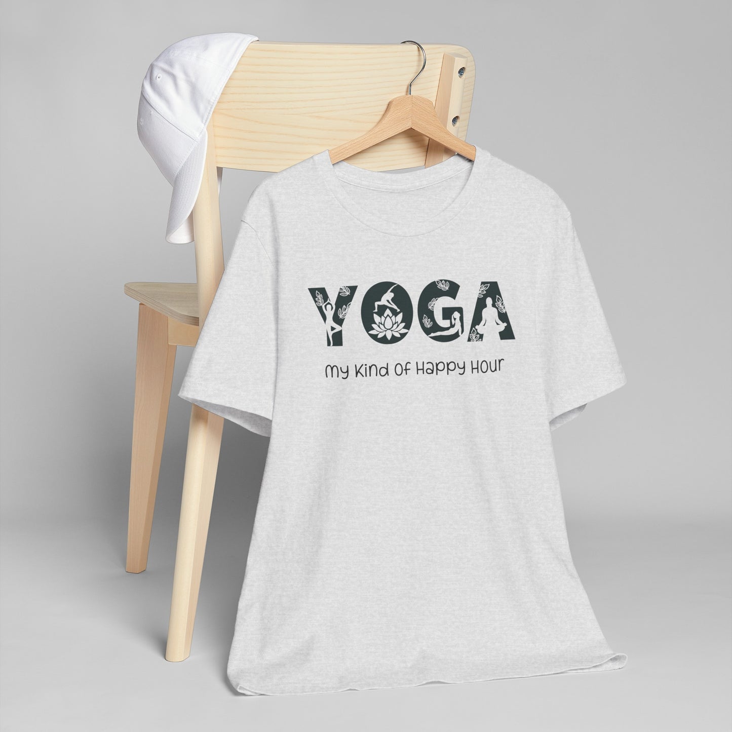 Blooming Angel Unisex Yoga T-Shirt – 'Yoga My Kind Of Happy Hour'