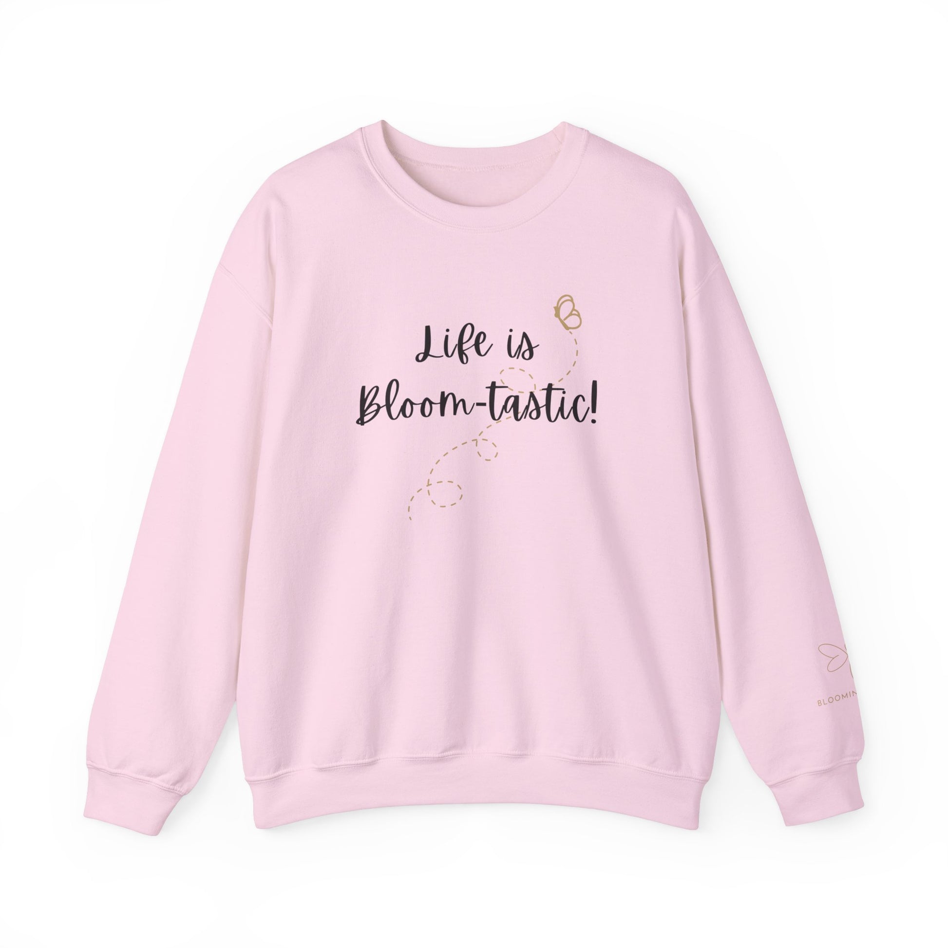 Life is Bloom-tastic Unisex Crewneck Sweatshirt with Printed Sleeve