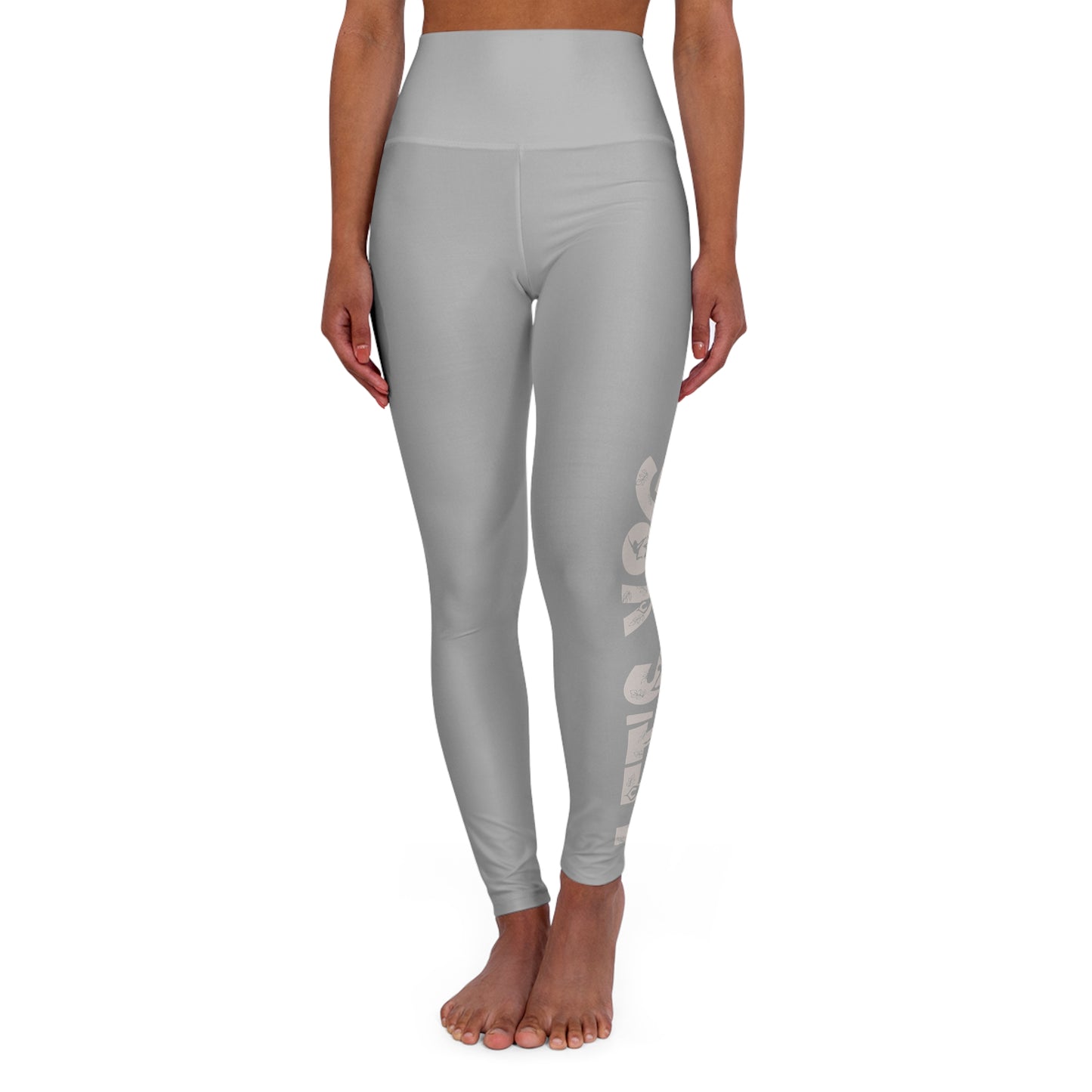 Let's Yog Blooming Angel High Waisted Yoga Leggings - Grey