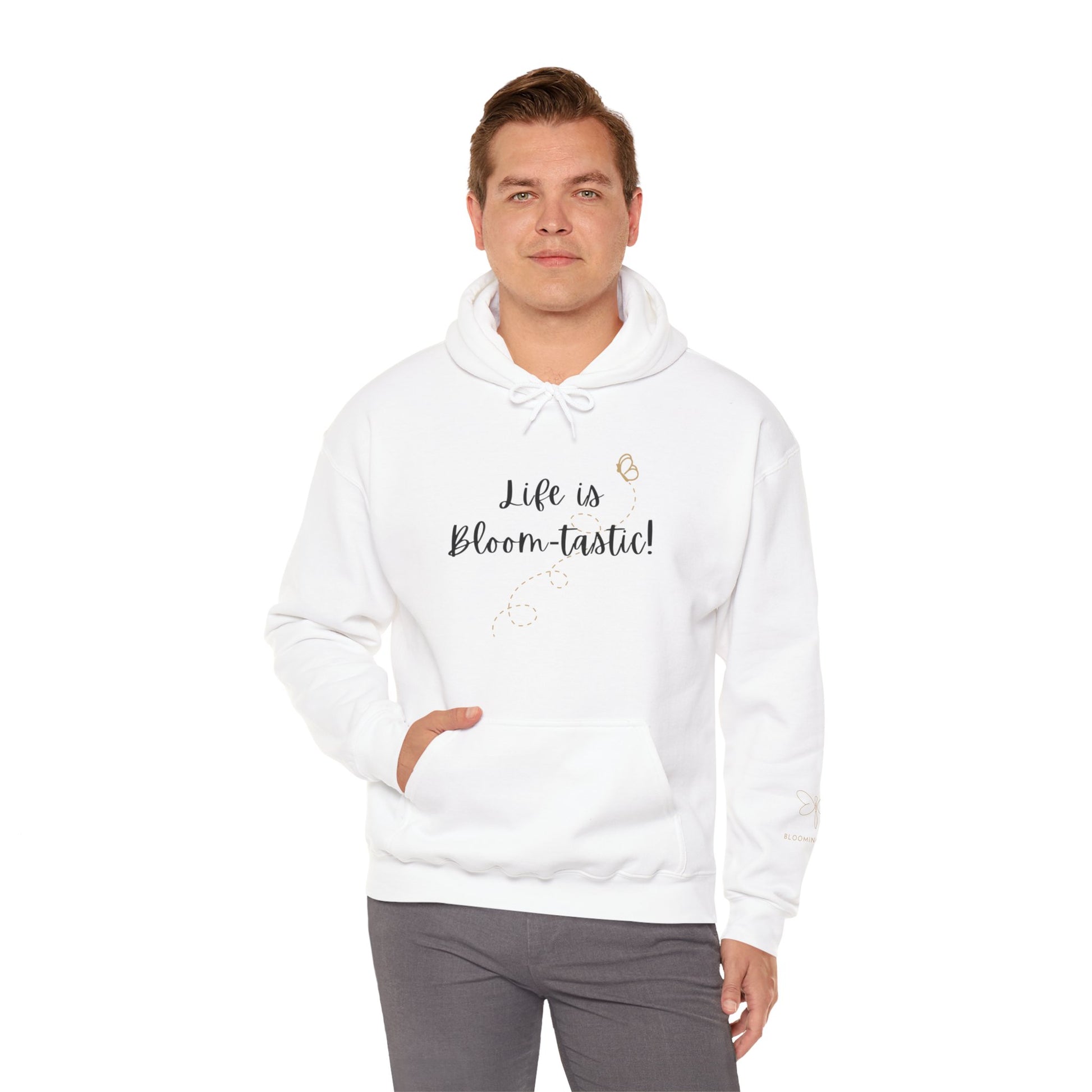 Life is Bloom-tastic Unisex Heavy Blend™ Hoodie with Printed Sleeve