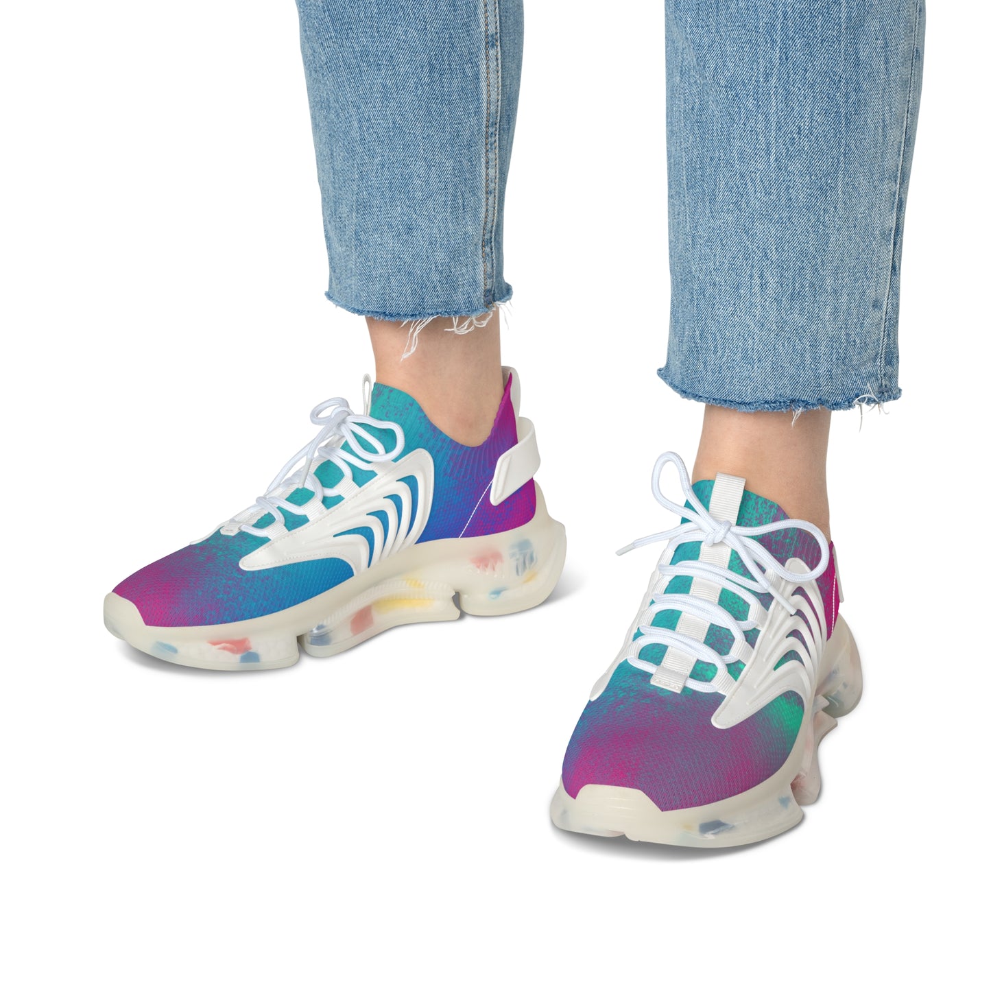 Women's Mesh Sneakers | Pink & Turquoise