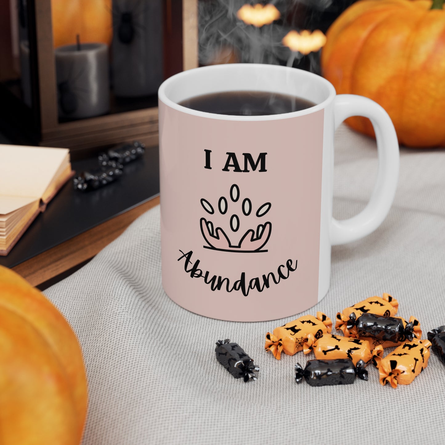 I Am Abundance Pink Mug