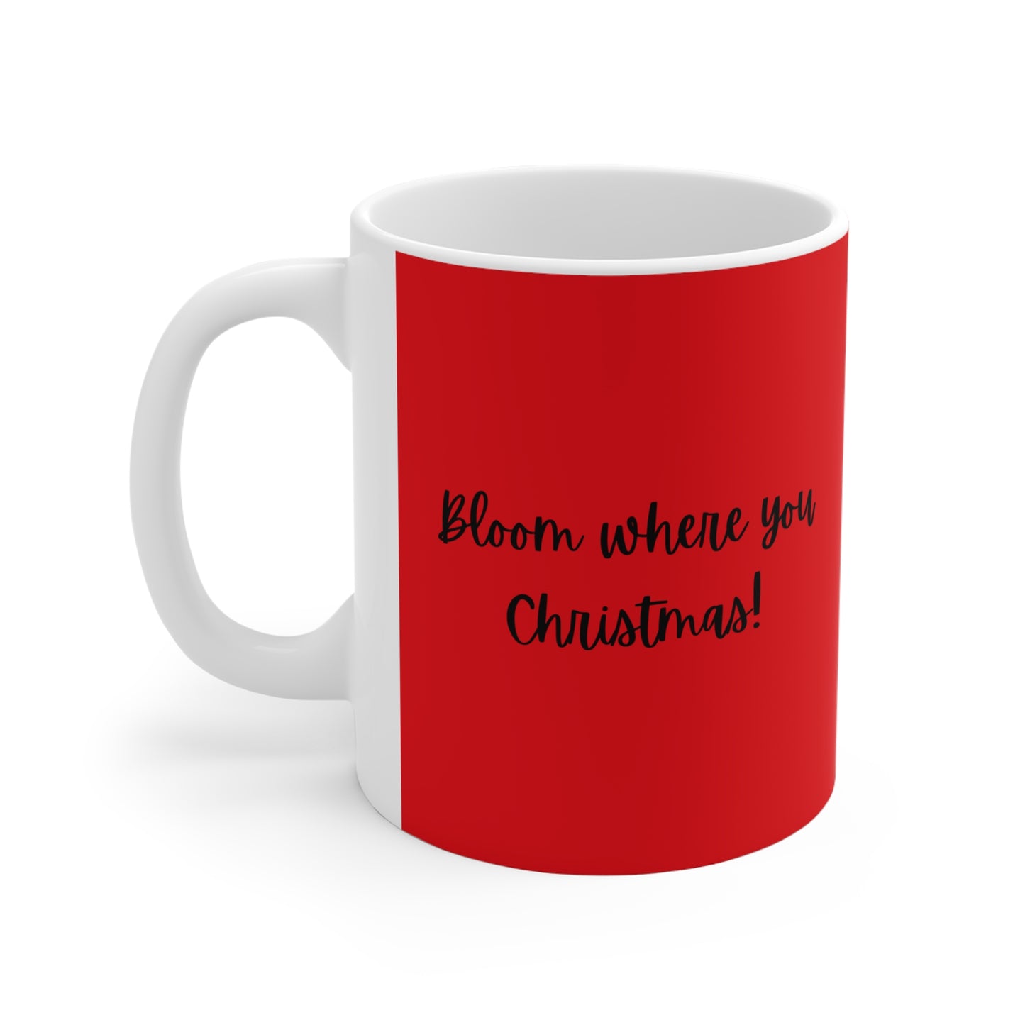 Bloom Where You Christmas Penguin and Reindeer 11oz Mug