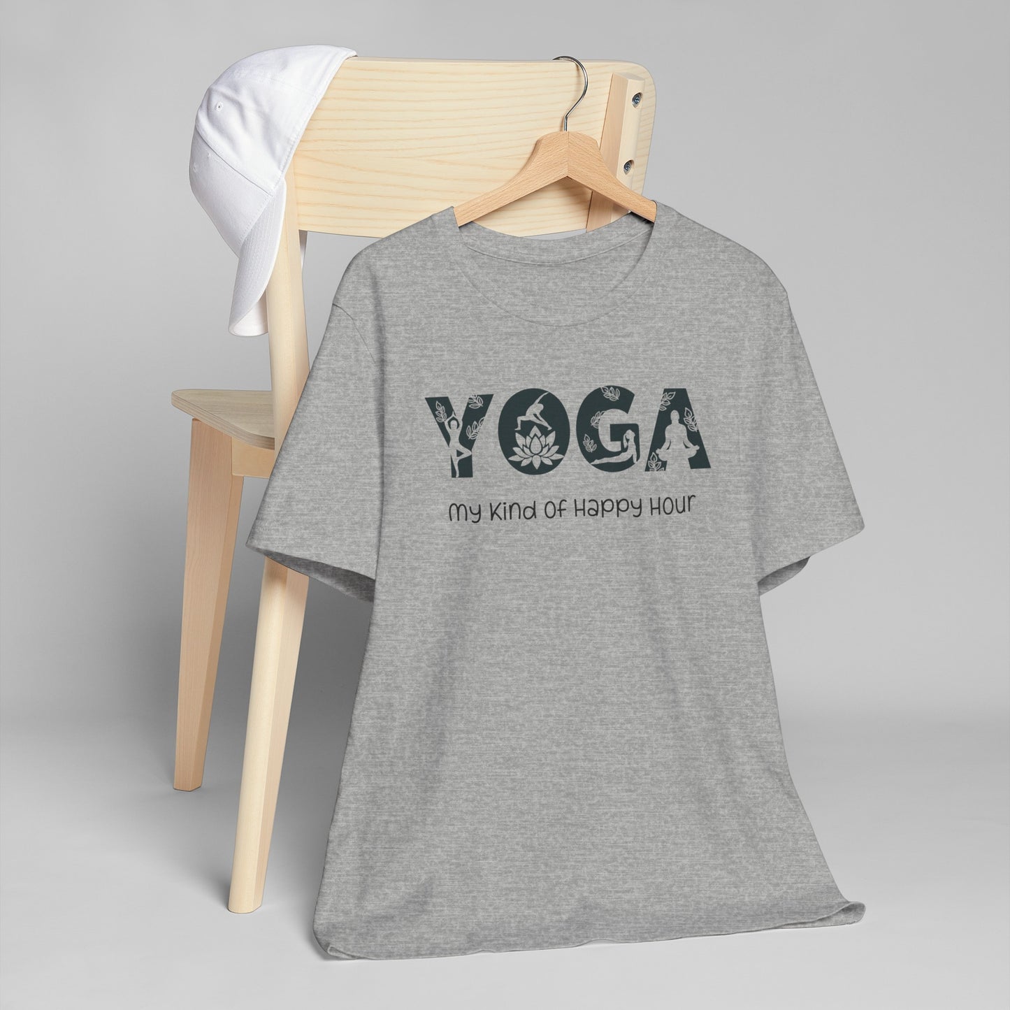 Blooming Angel Unisex Yoga T-Shirt – 'Yoga My Kind Of Happy Hour'