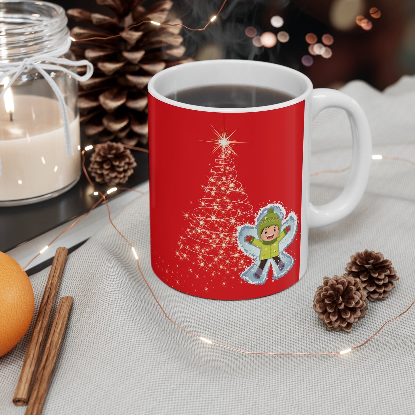 Bloom Where You Christmas Snow Angel Boy 11oz Mug