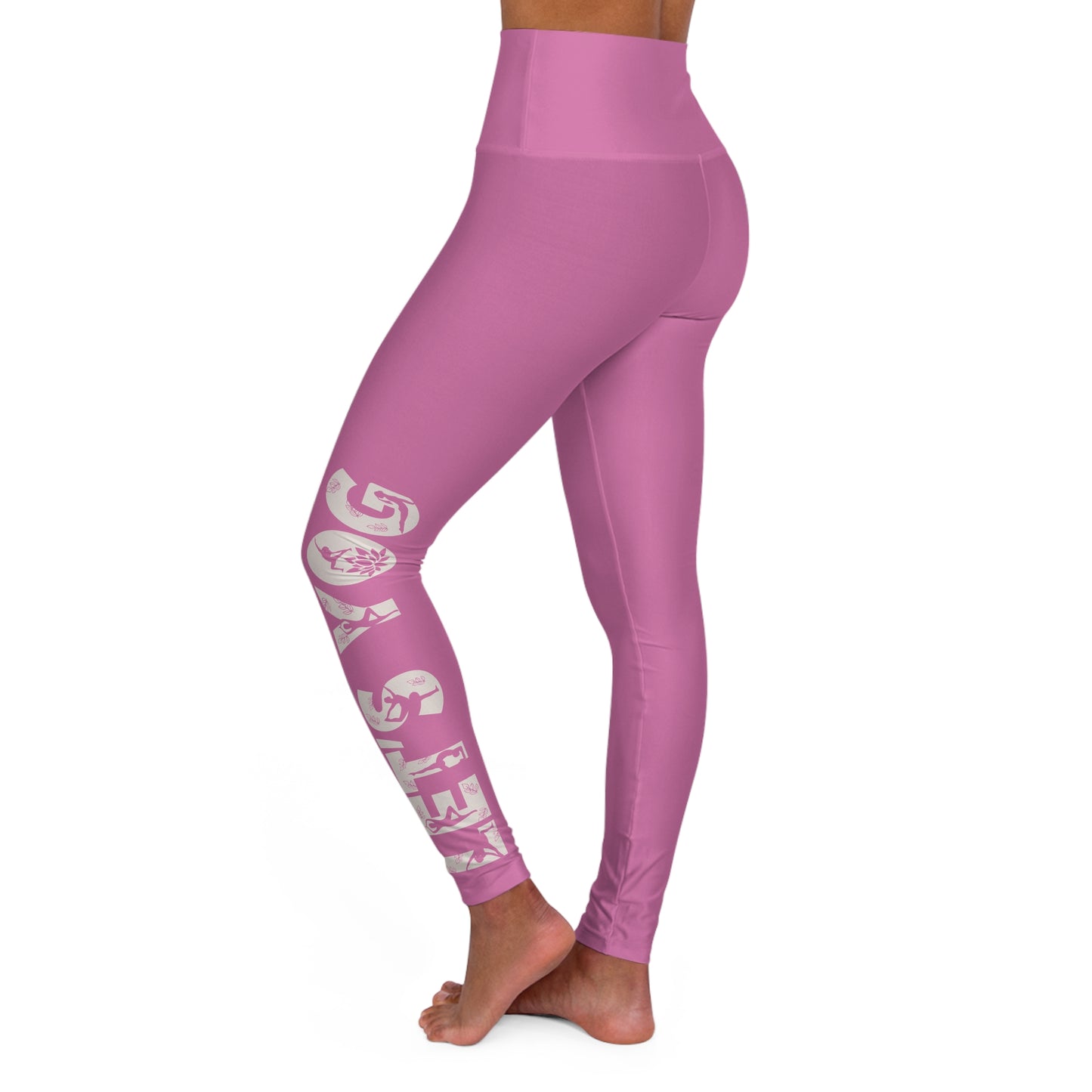 Let's Yog Blooming Angel High Waisted Yoga Leggings - Pink