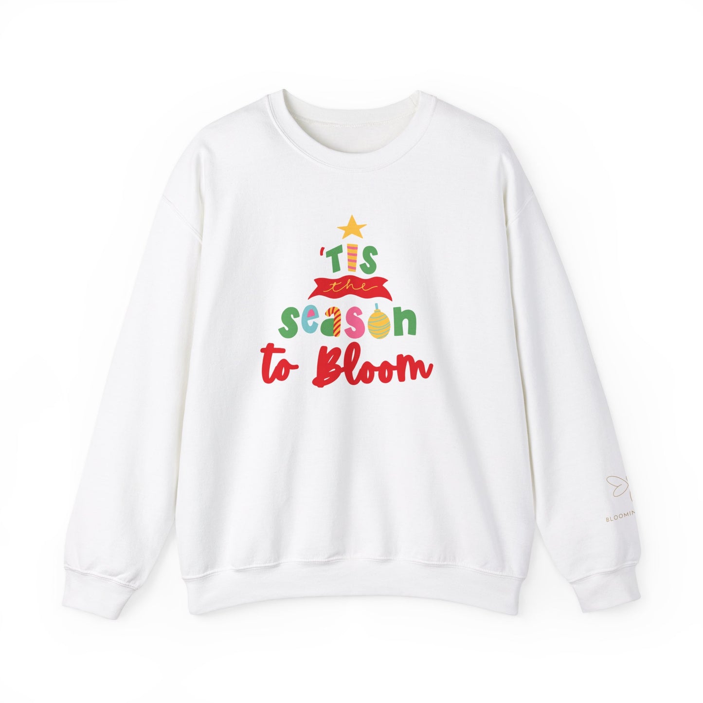 Unisex Christmas Sweatshirt with Printed Sleeve