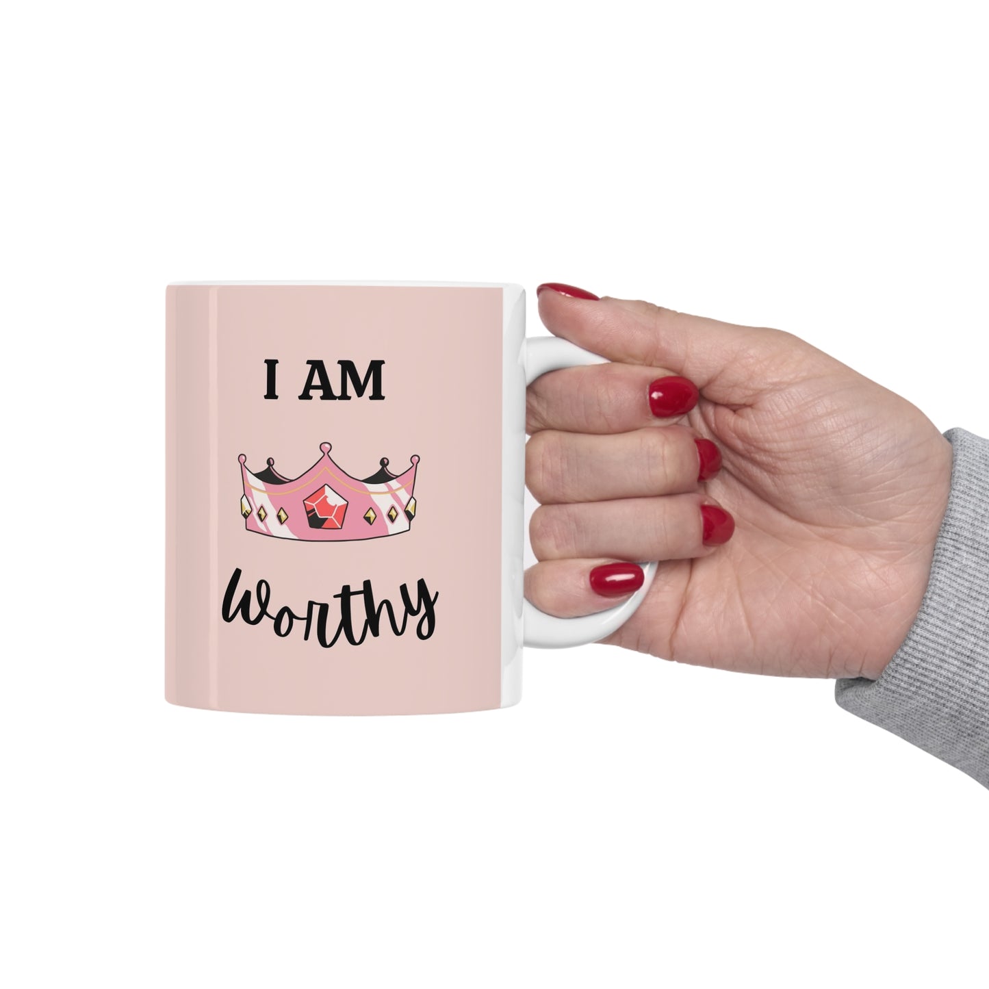 I am Worthy Pink Mug    