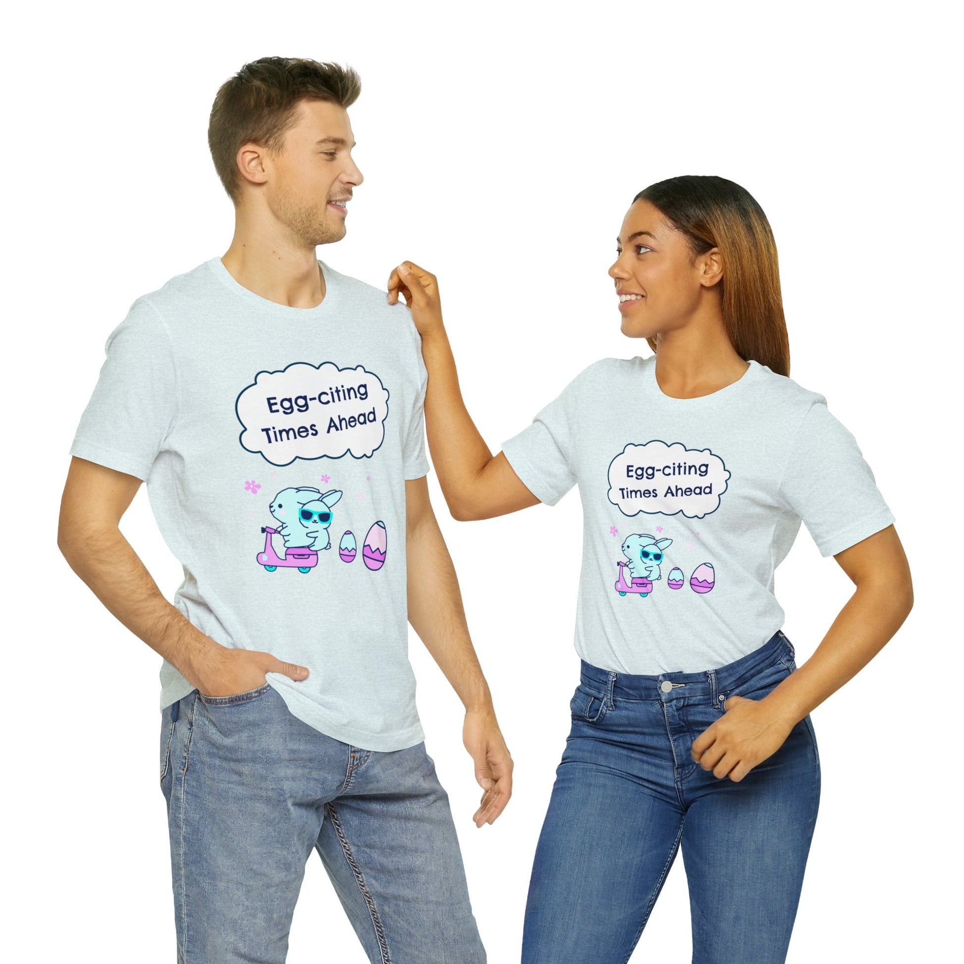 Egg-citing Times Ahead Unisex Cotton Short Sleeve Easter T-shirt