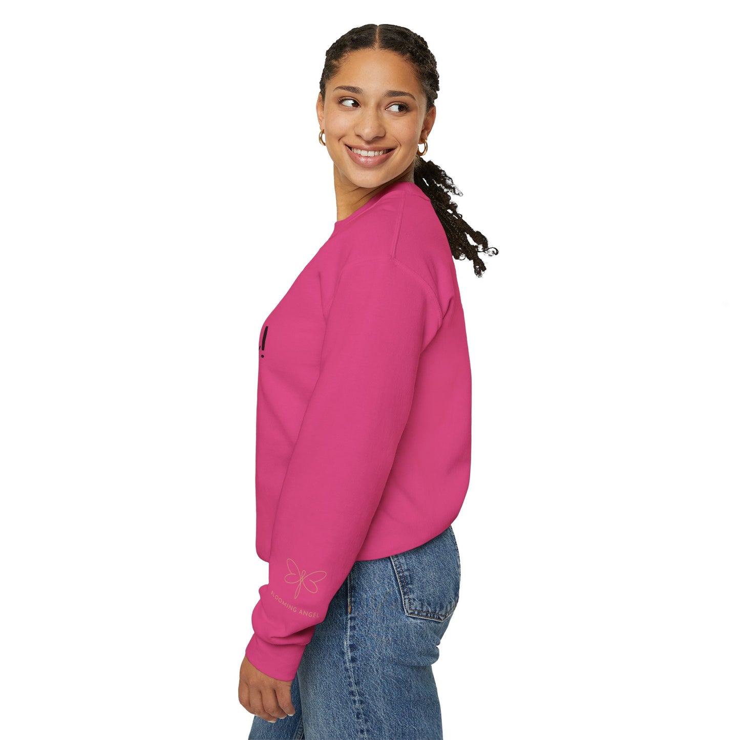 Life is Bloom-tastic Unisex Crewneck Sweatshirt with Printed Sleeve