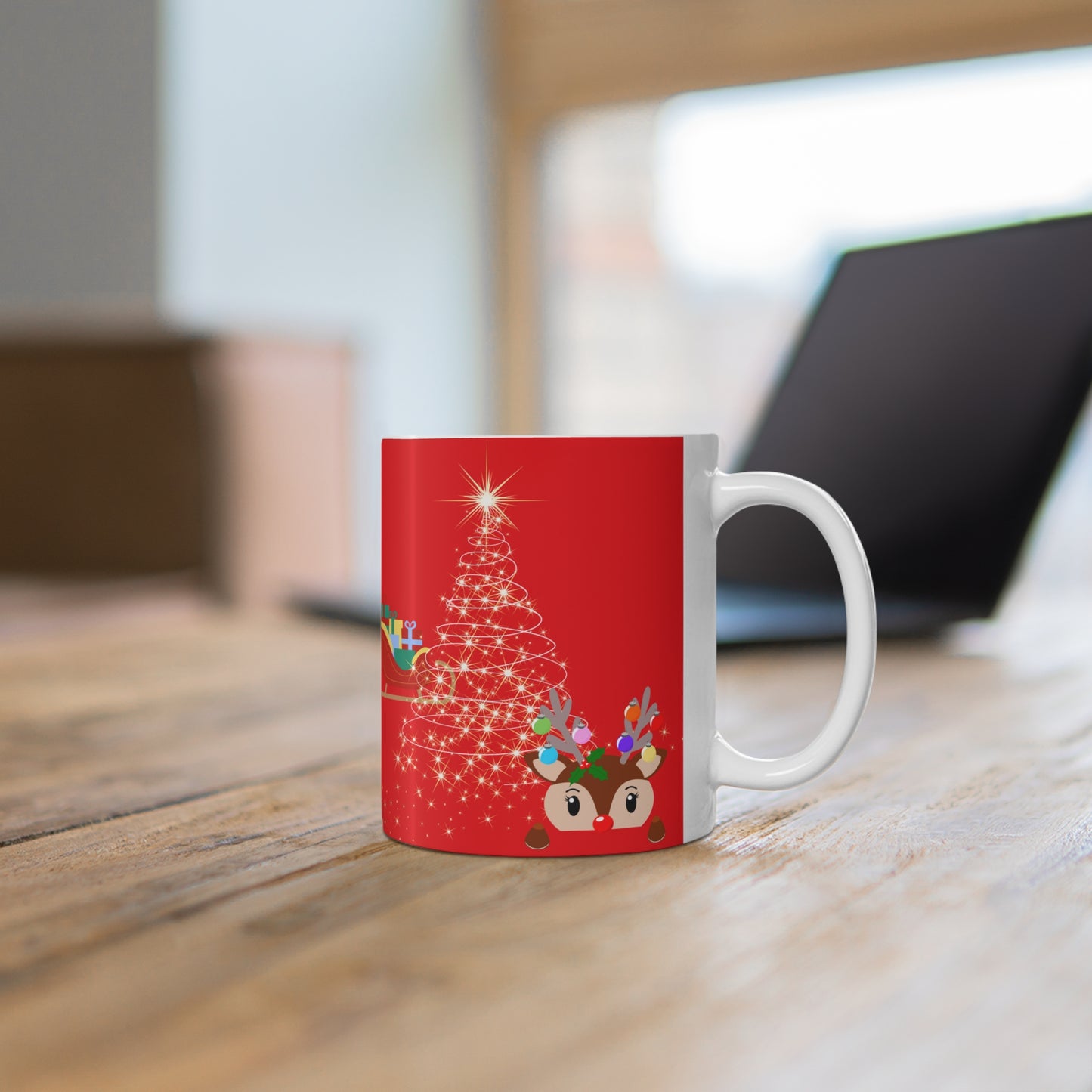 Bloom Where You Christmas Reindeer 11oz Mug