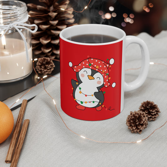 Bloom Where You Christmas Penguin 11oz Mug