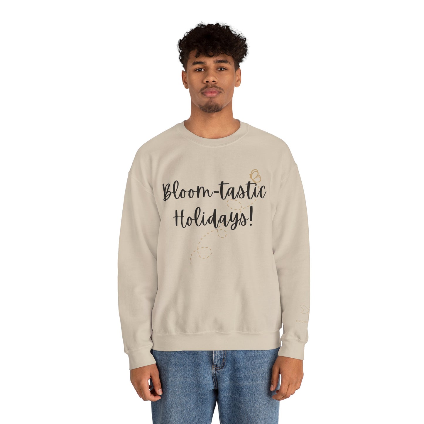 Unisex Bloom-tastic Holidays Sweatshirt with Printed Sleeve