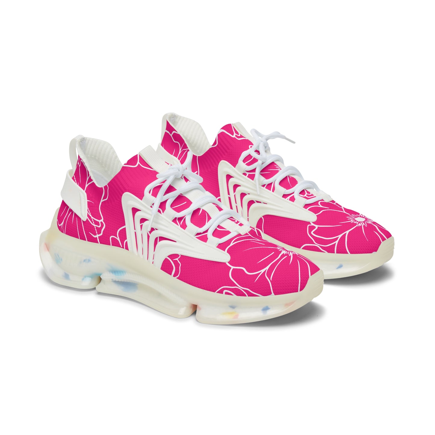 Women's Mesh Sneakers | Pink Floral Patterns