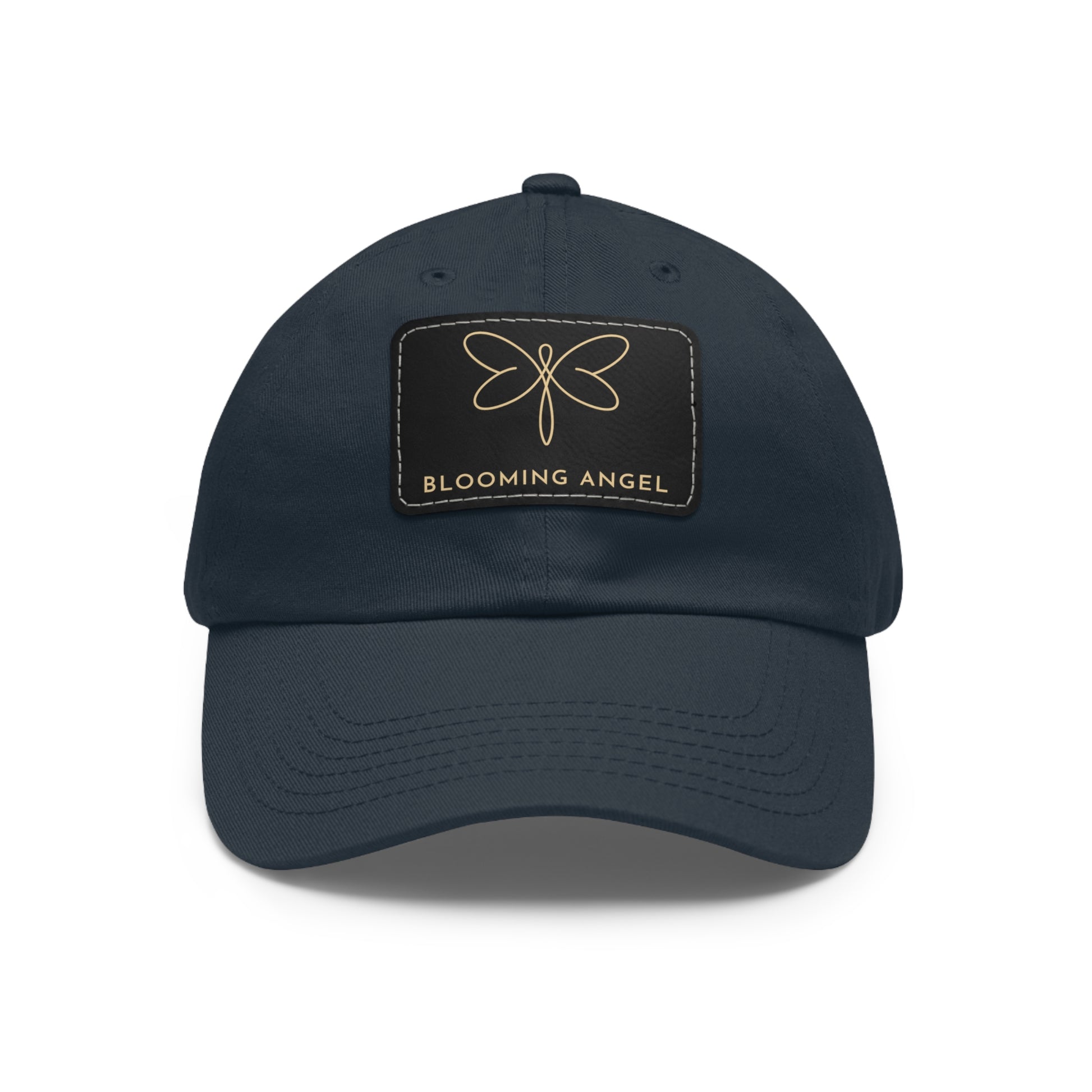 Blooming Angel Dad Hat with Rectangular Leather Patch