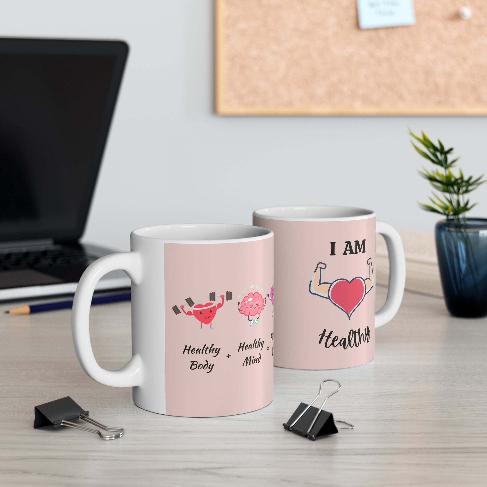 I Am Healthy Pink Mug        