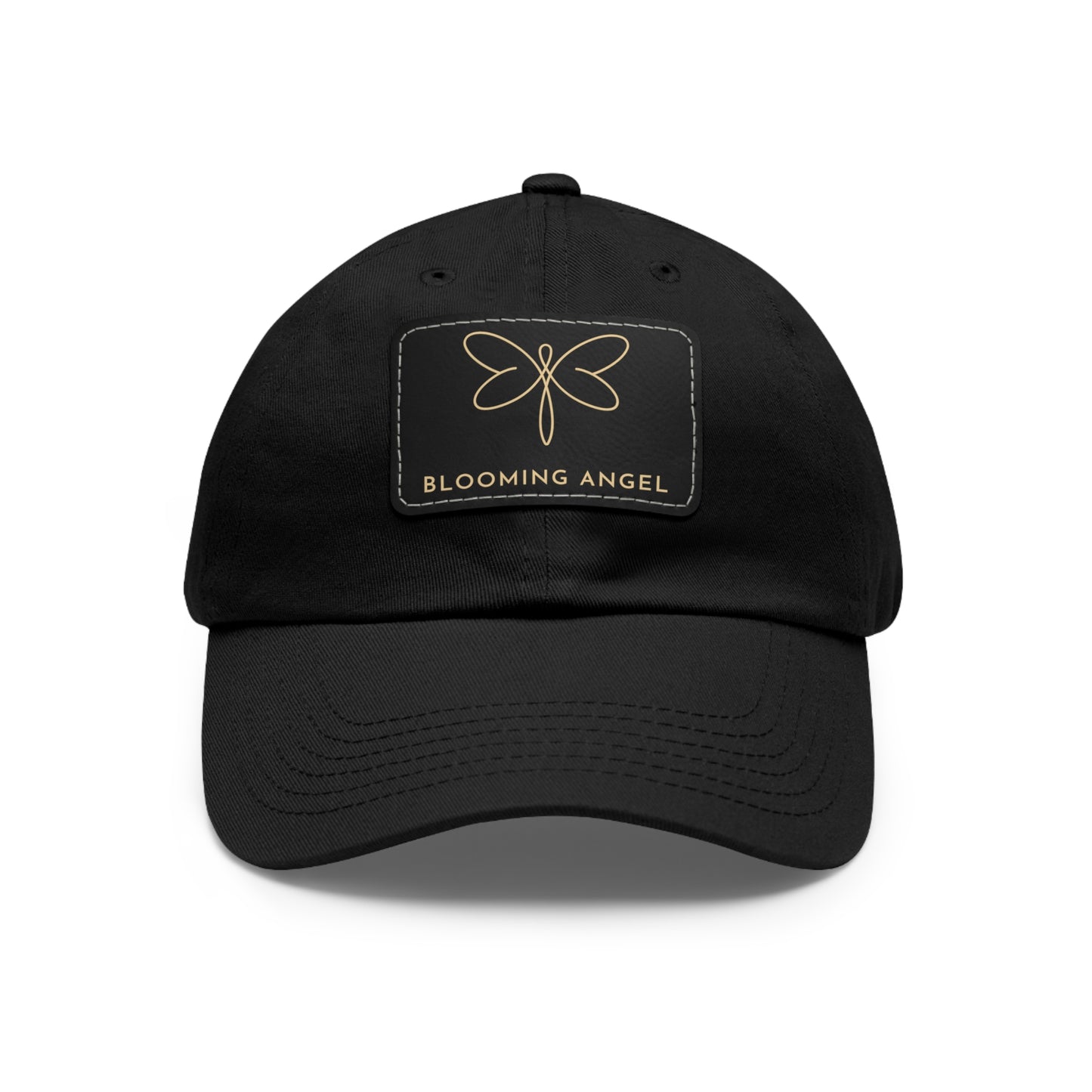 Blooming Angel Dad Hat with Rectangular Leather Patch