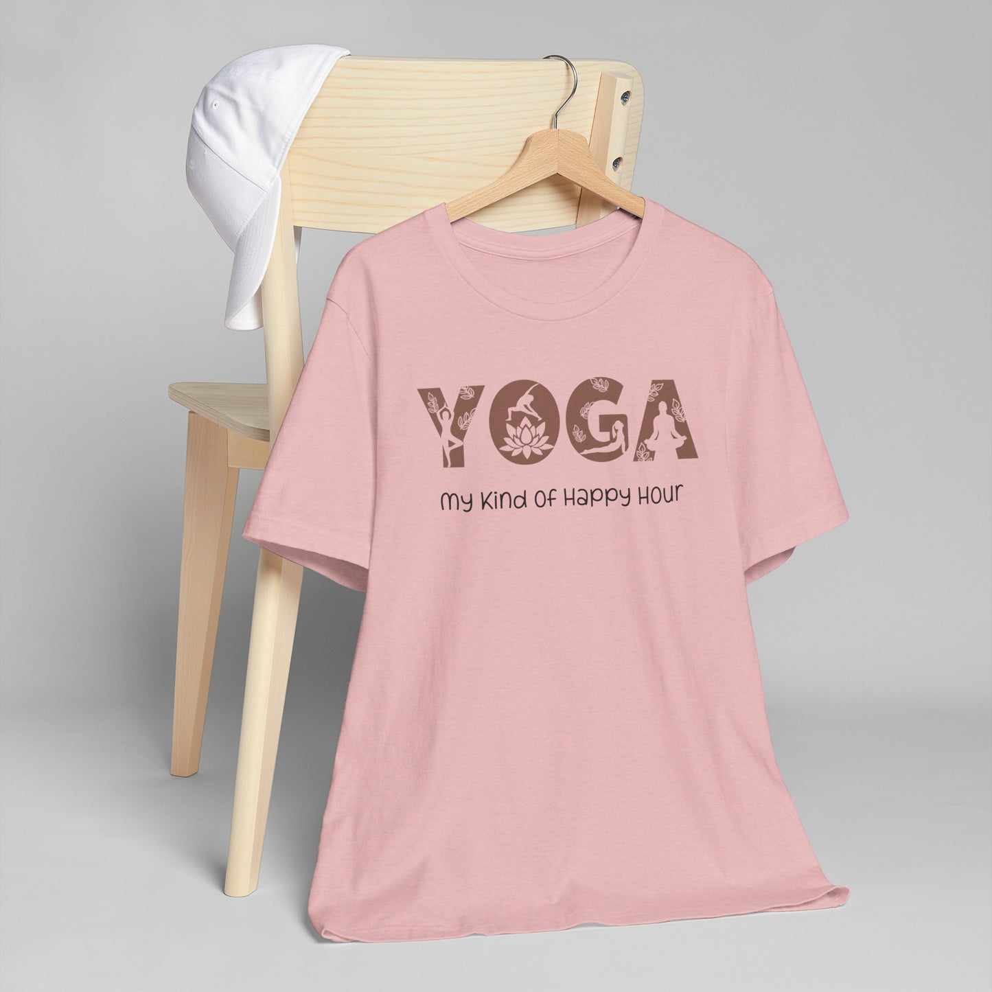 Blooming Angel Unisex Yoga T-Shirt – 'Yoga My Kind Of Happy Hour'