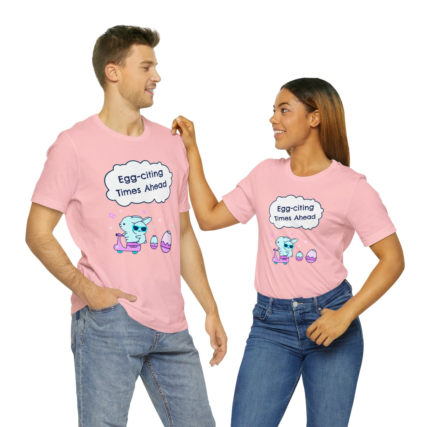 Egg-citing Times Ahead Unisex Cotton Short Sleeve Easter T-shirt