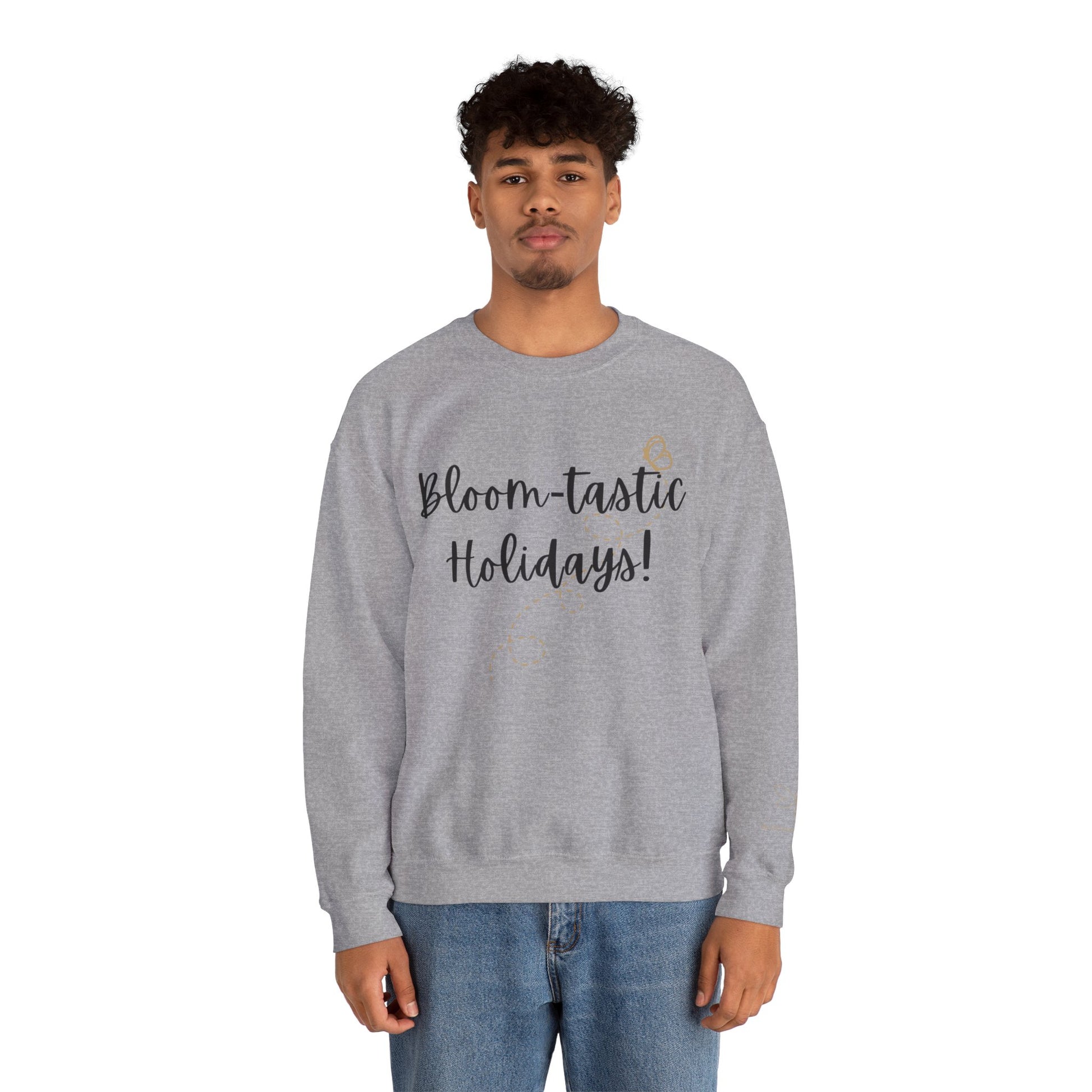 Unisex Bloom-tastic Holidays Sweatshirt with Printed Sleeve