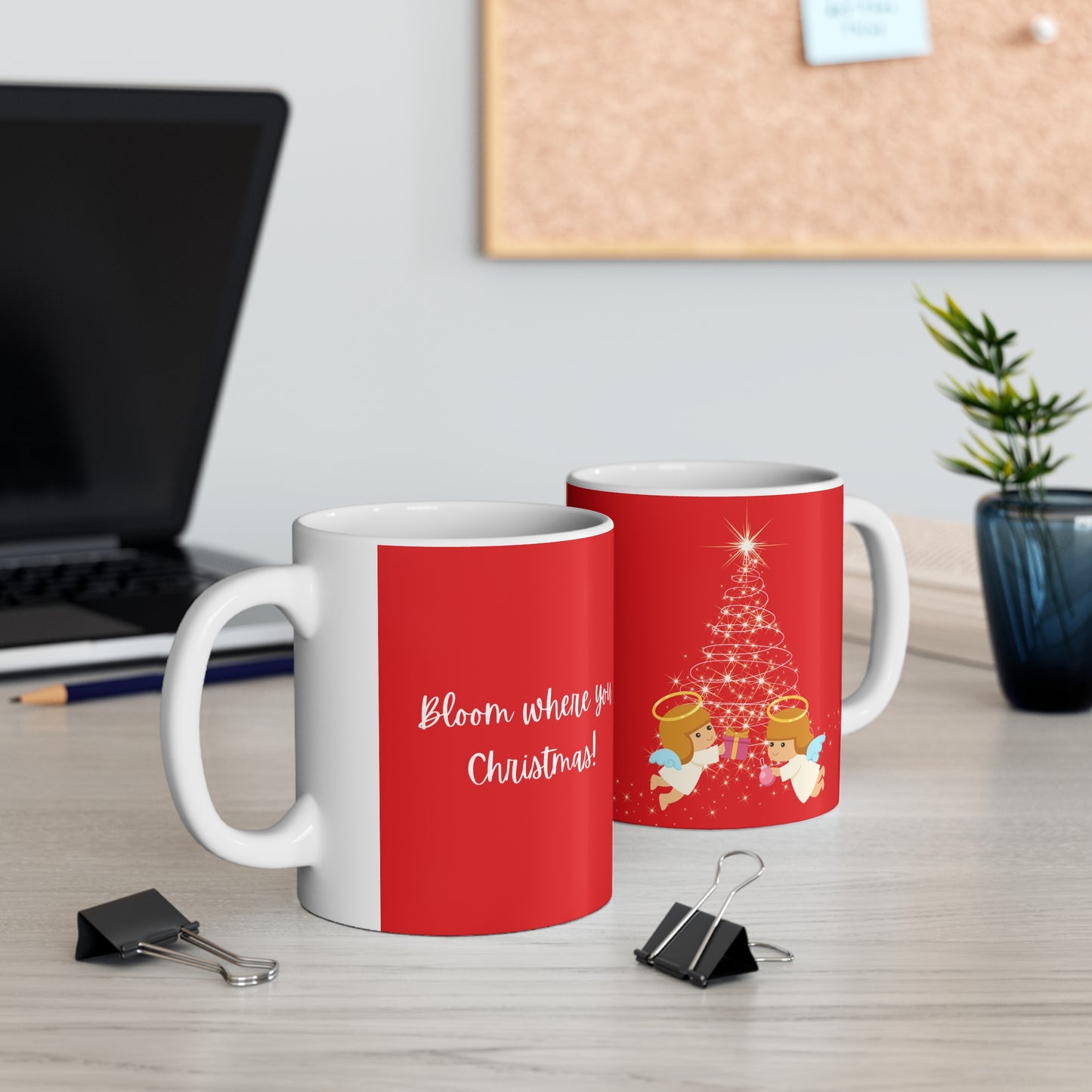 Bloom Where You Christmas Angels 11oz Mug