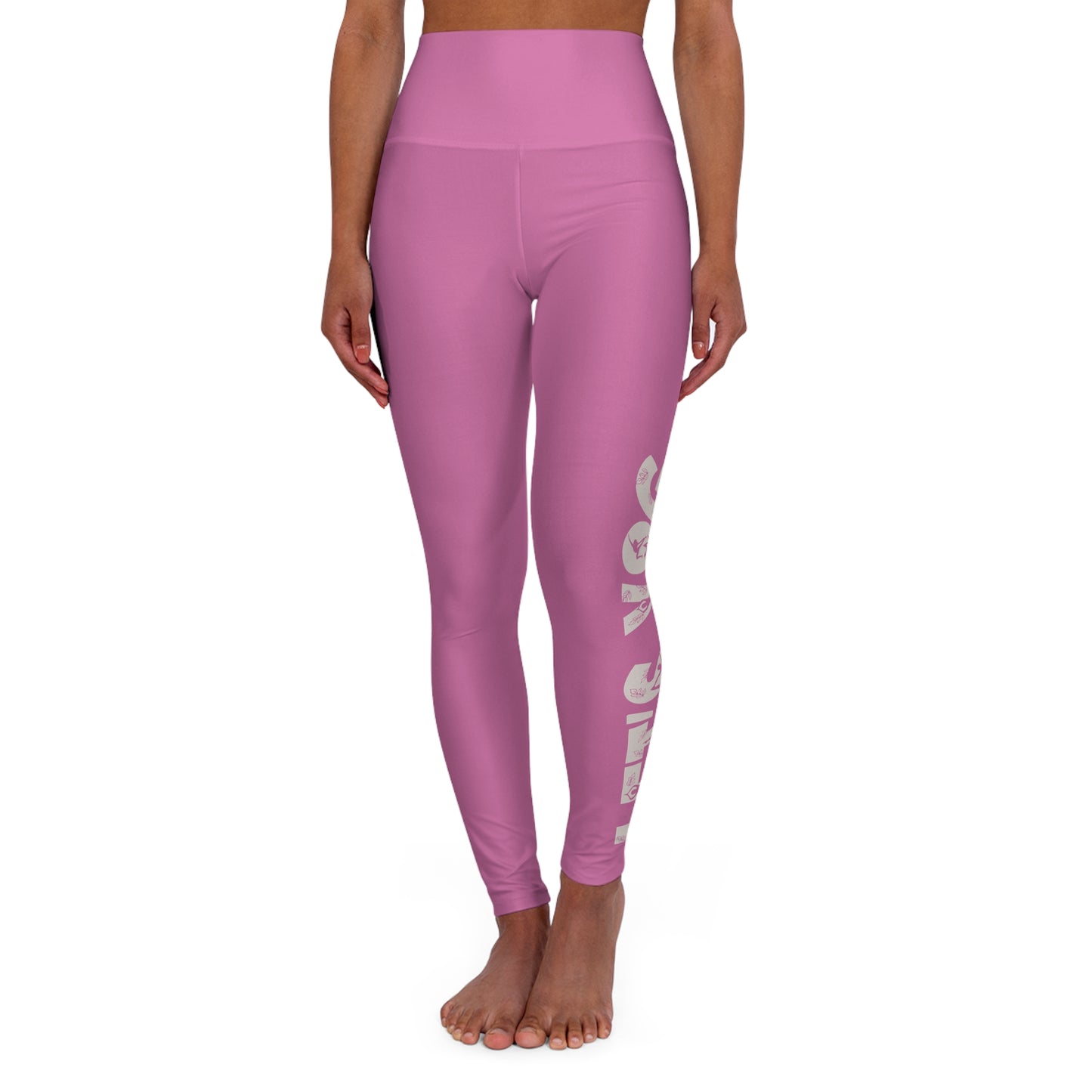 Let's Yog Blooming Angel High Waisted Yoga Leggings - Pink