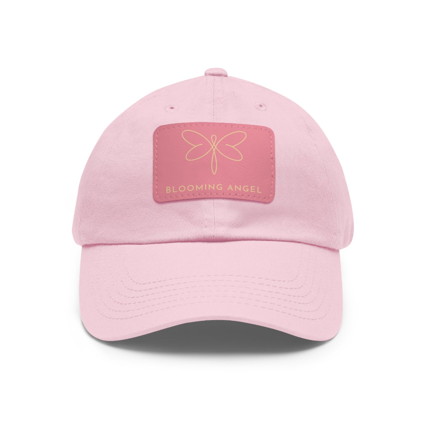 Blooming Angel Dad Hat with Rectangular Leather Patch