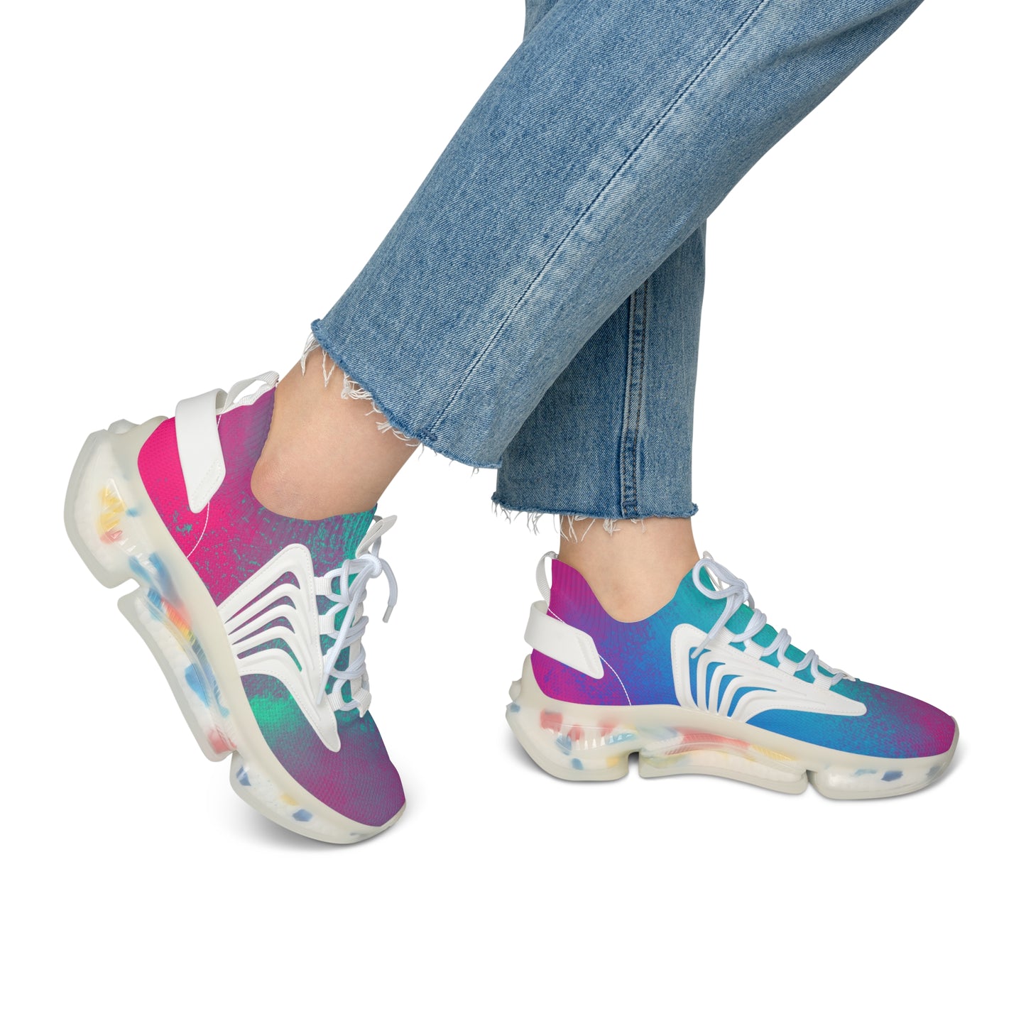 Women's Mesh Sneakers | Pink & Turquoise