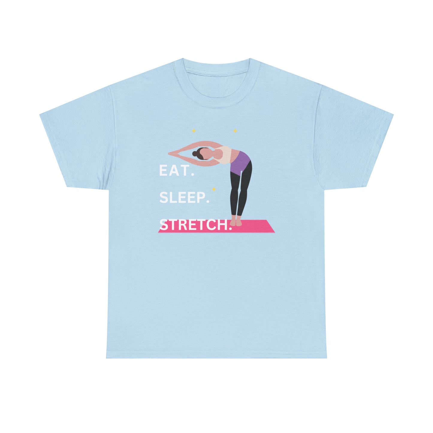 Eat.Sleep.Stretch. Yoga Unisex Heavy Cotton T-shirt