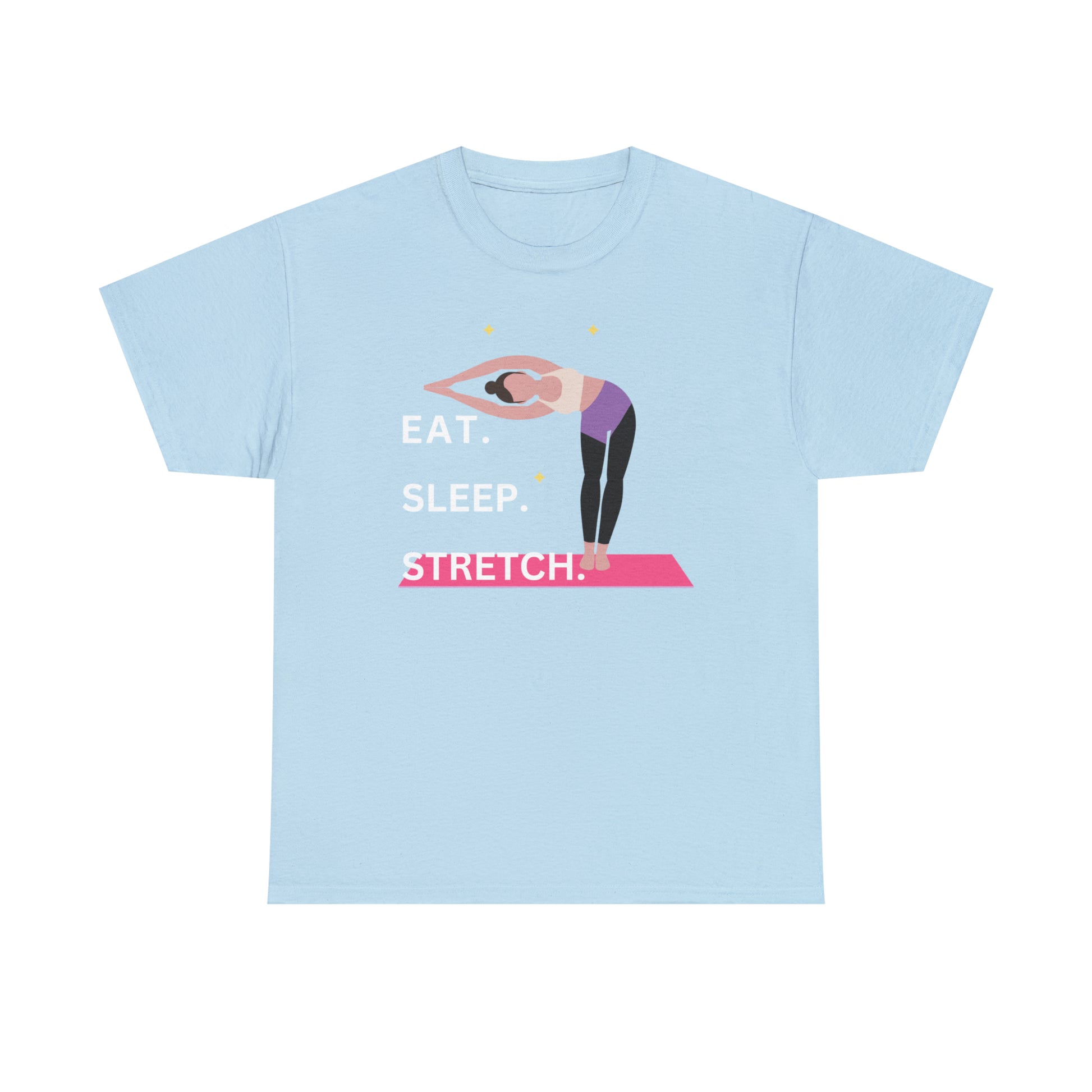 Eat.Sleep.Stretch. Yoga Unisex Heavy Cotton T-shirt