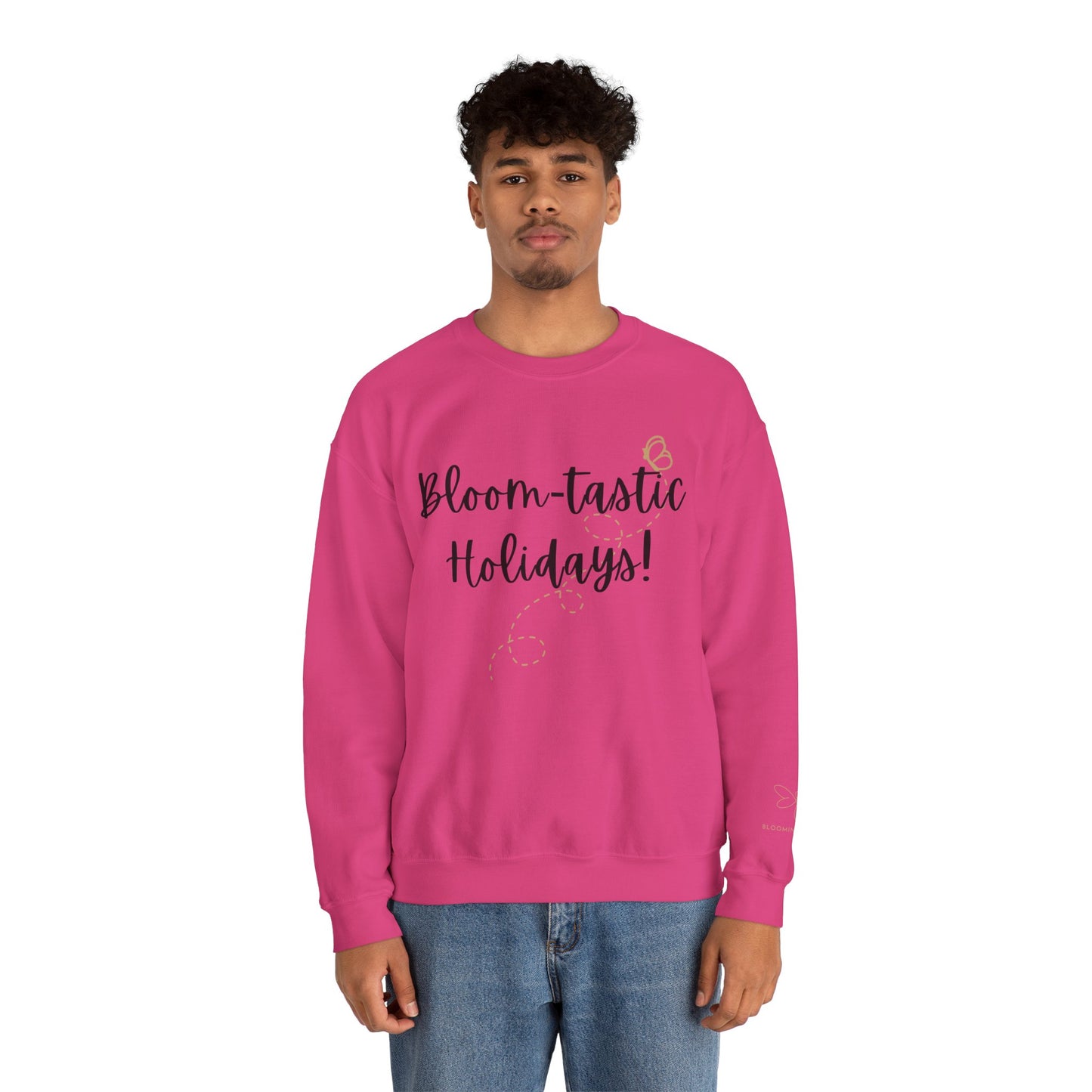 Unisex Bloom-tastic Holidays Sweatshirt with Printed Sleeve