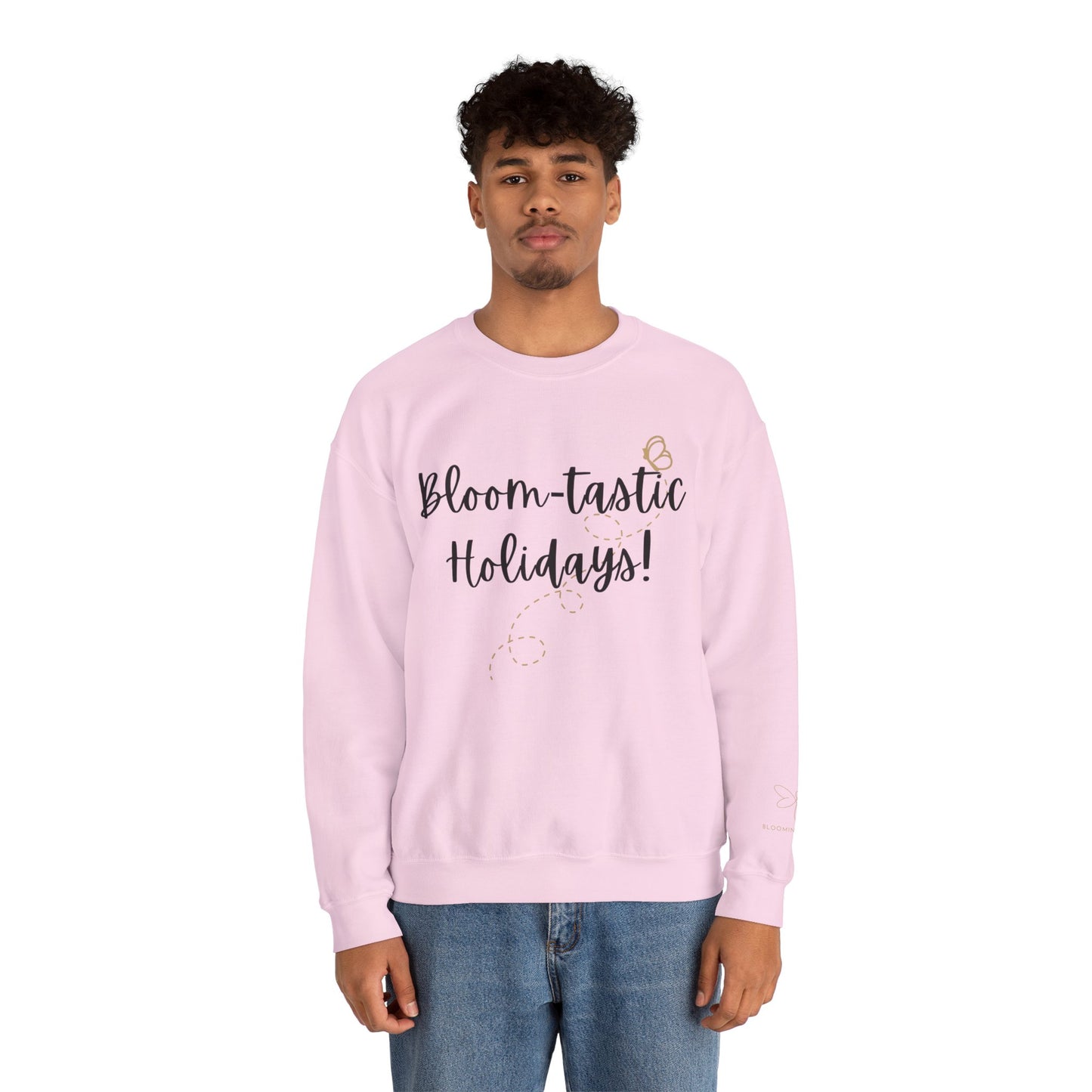 Unisex Bloom-tastic Holidays Sweatshirt with Printed Sleeve