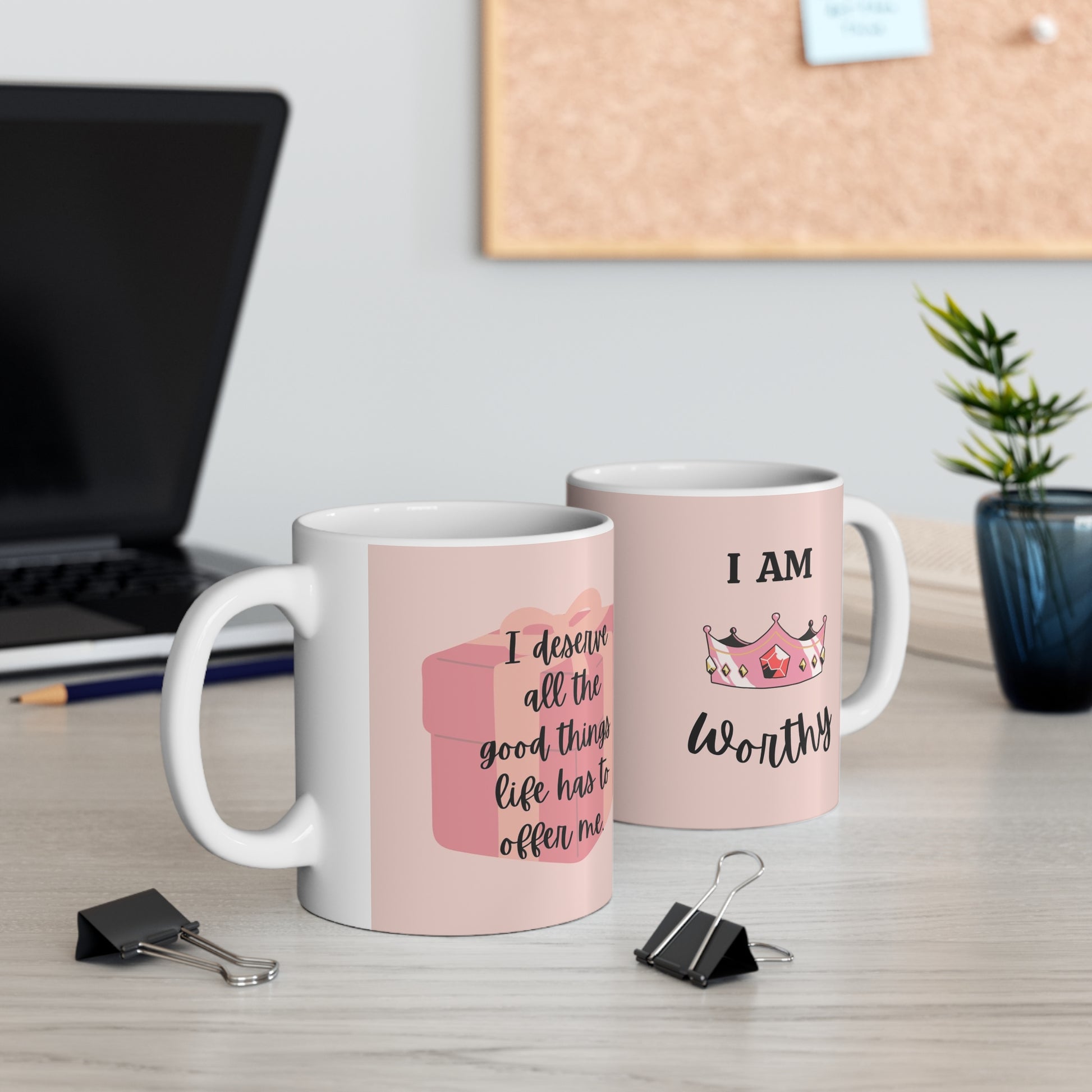 I am Worthy Pink Mug    