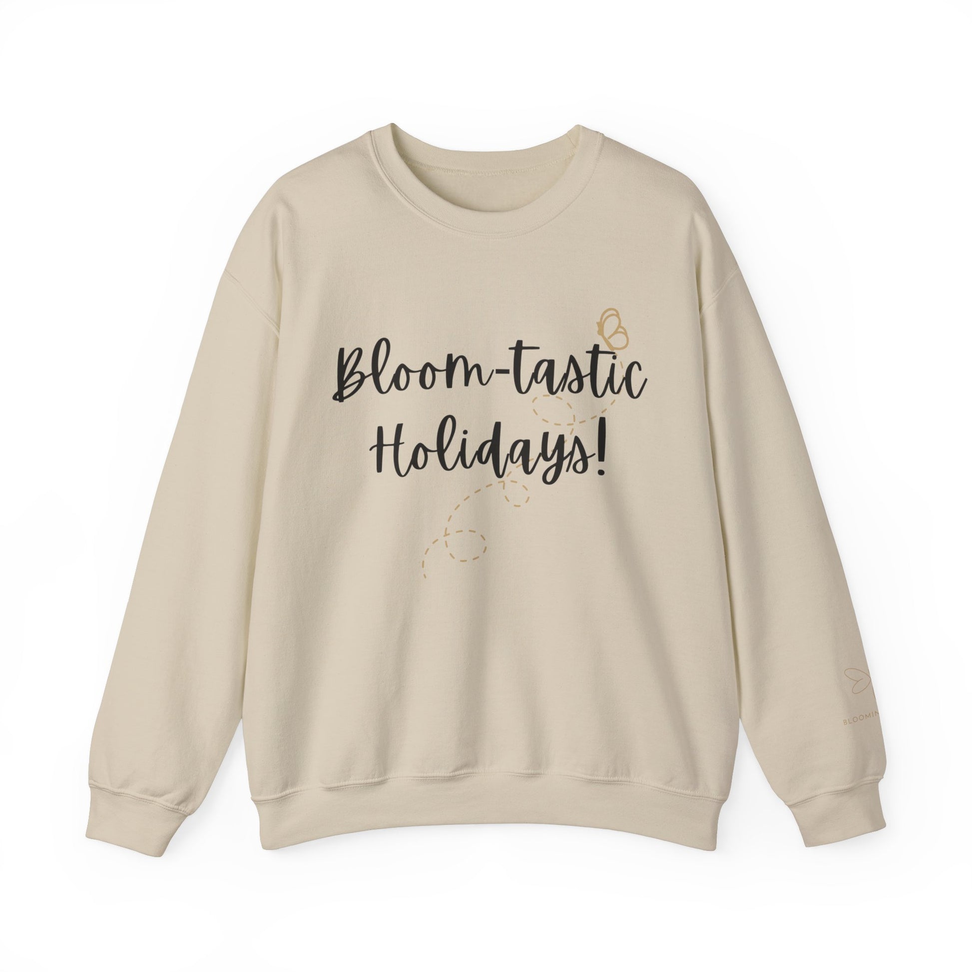 Unisex Bloom-tastic Holidays Sweatshirt with Printed Sleeve