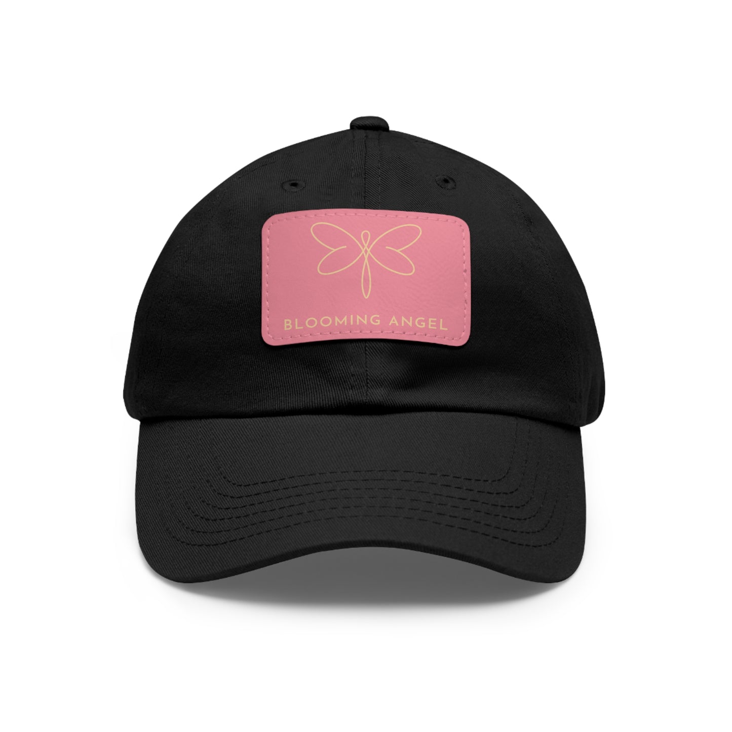 Blooming Angel Dad Hat with Rectangular Leather Patch