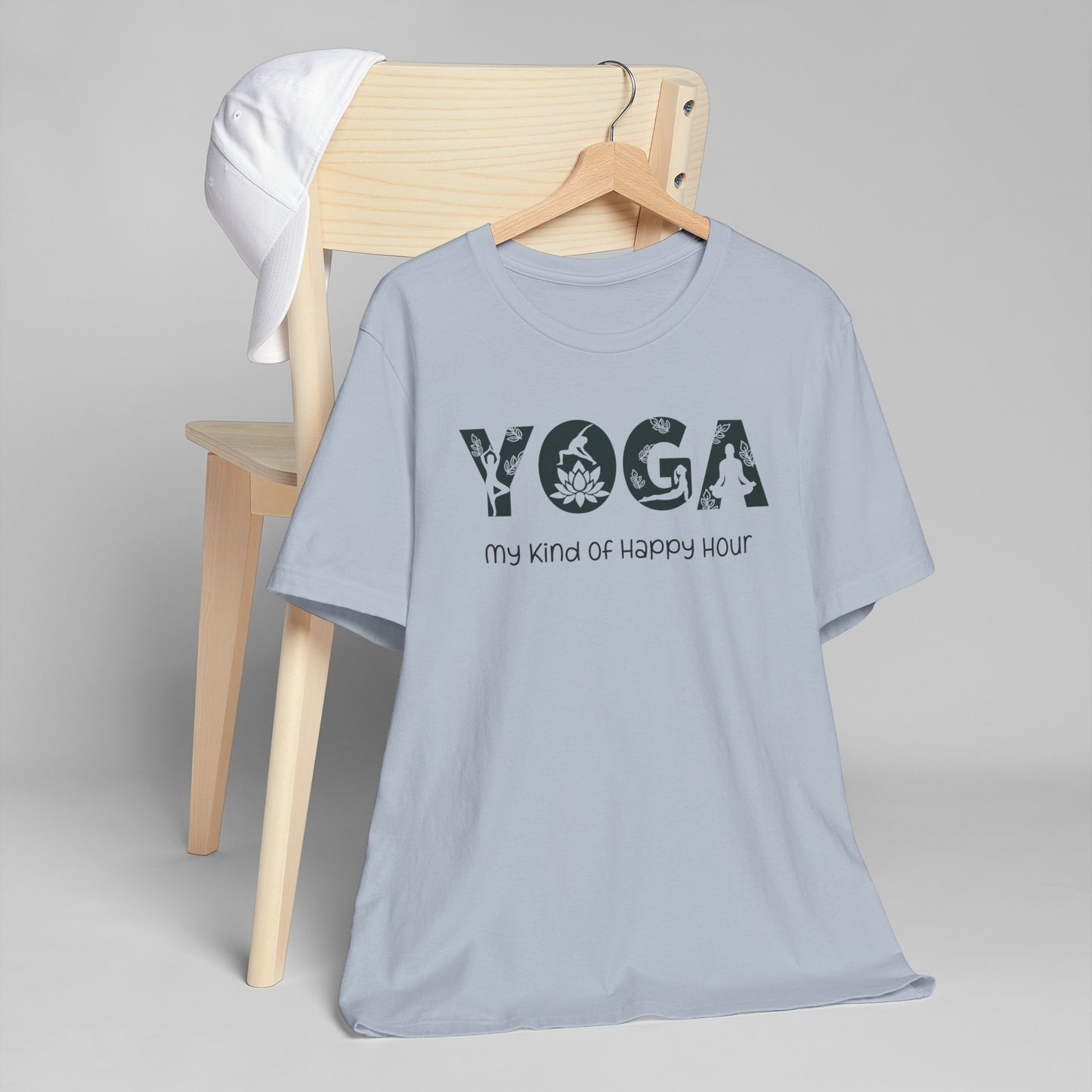 Blooming Angel Unisex Yoga T-Shirt – 'Yoga My Kind Of Happy Hour'