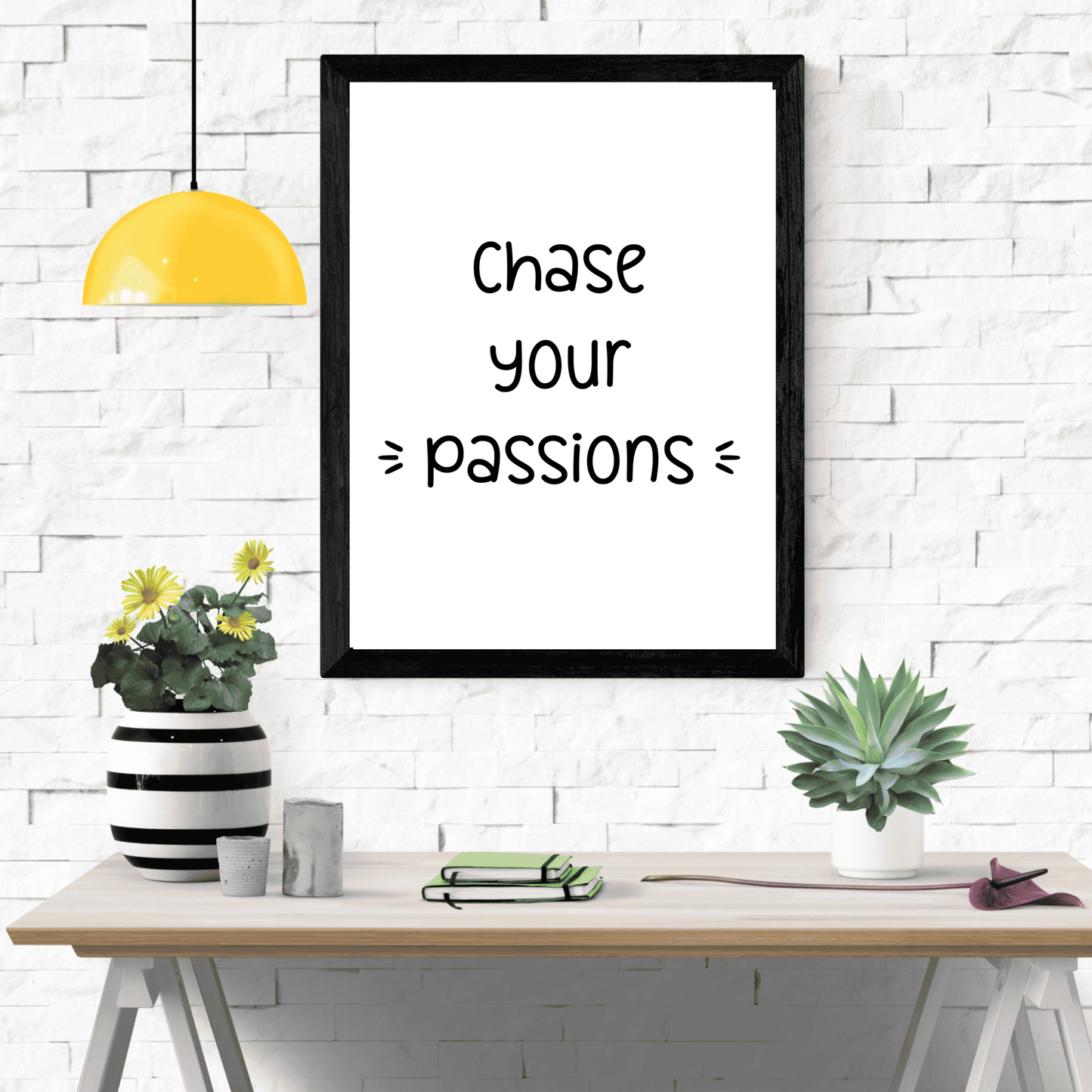 Chase our passions - Printable Wall Art Prints for Home Decor, Blooming Angel Motivational Poster