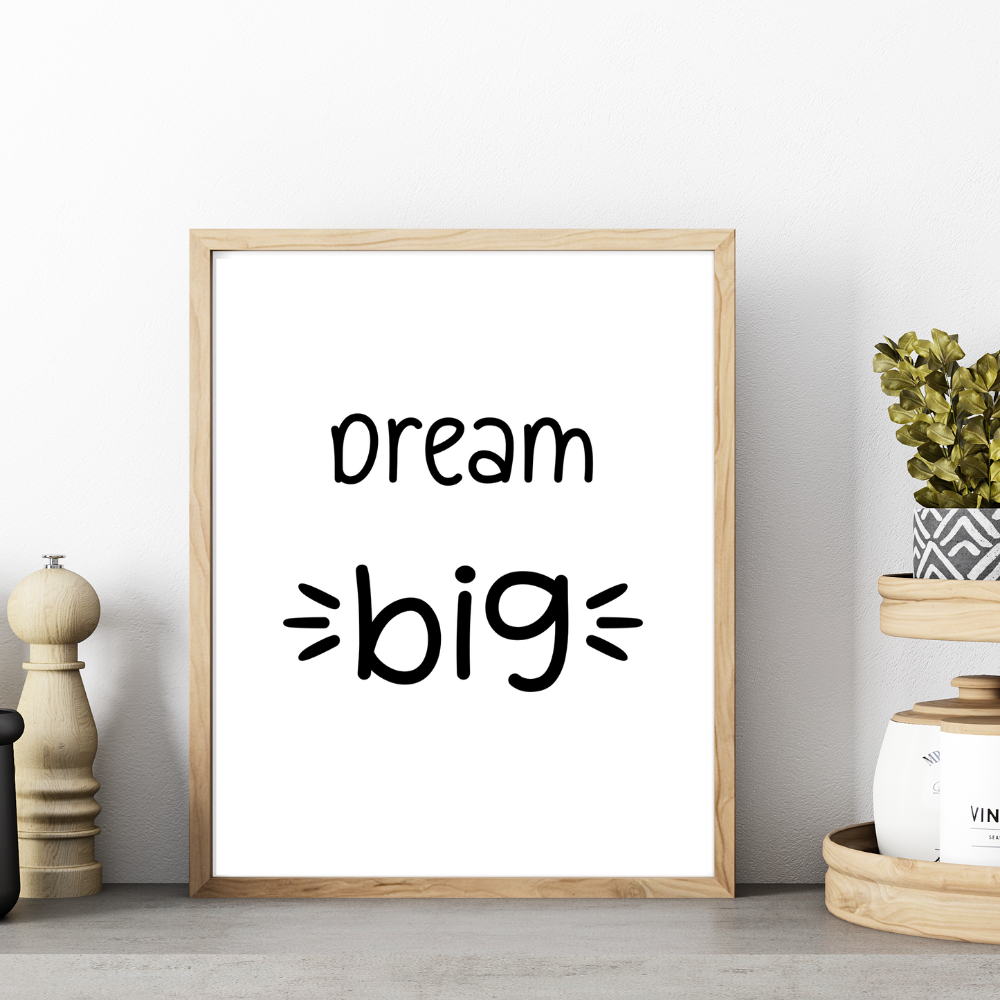 Dream Big - Printable Wall Art Prints for Home Decor, Blooming Angel Motivational Poster