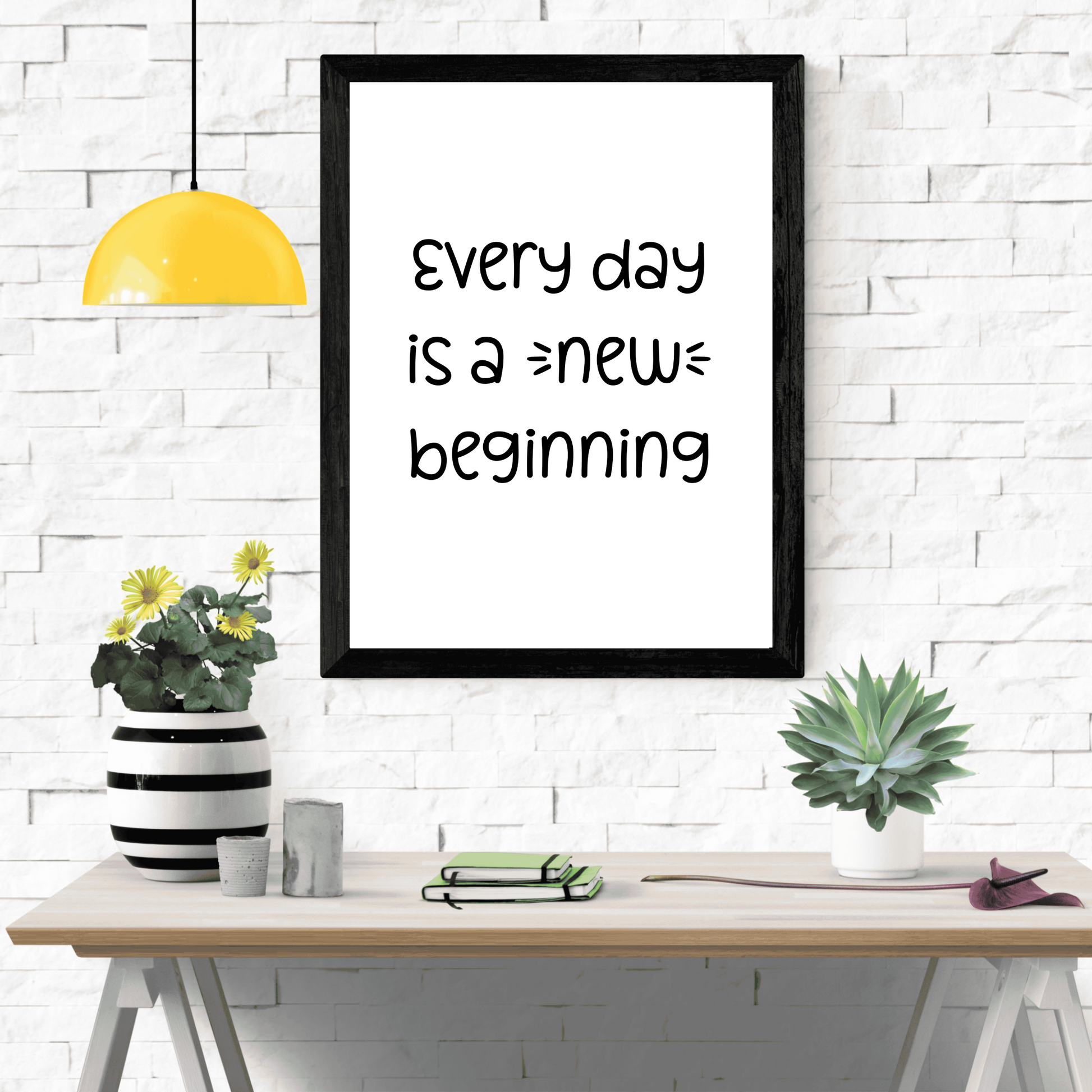 Every Day Is A New Beginning - Printable Wall Art Prints for Home Decor, Blooming Angel Motivational Poster