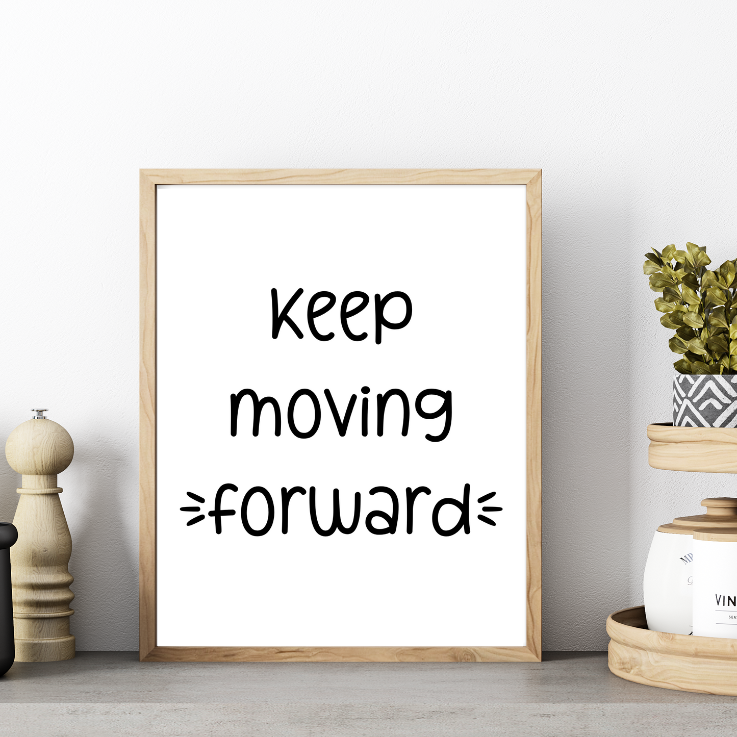 Keep Moving Forward - Printable Wall Art Prints for Home Decor, Blooming Angel Motivational Poster