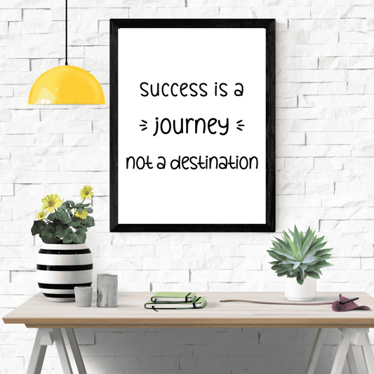 Success is a Journey - Printable Wall Art Prints for Home Decor, Blooming Angel Motivational Poster